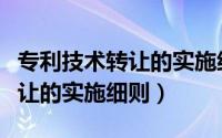 专利技术转让的实施细则有哪些（专利技术转让的实施细则）