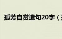 孤芳自赏造句20字（孤芳自赏造句六年级）