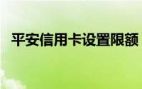 平安信用卡设置限额（空白支票设置限额）