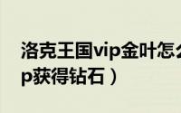 洛克王国vip金叶怎么得（洛克王国怎么样vip获得钻石）