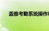 盖雅考勤系统操作教学（盖雅扮演者）