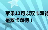 苹果13可以双卡双待吗（苹果13怎么看是不是双卡双待）