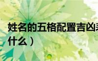 姓名的五格配置吉凶表（姓名的五格分别代表什么）