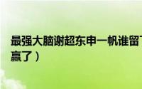 最强大脑谢超东申一帆谁留下了（最强大脑申一帆谢超东谁赢了）