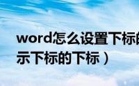 word怎么设置下标的下标（word中如何表示下标的下标）