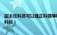 副主任科员可以提正科领导职务吗（副主任科员可否晋升正科长）