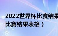 2022世界杯比赛结果表（2010年世界杯全部比赛结果表格）