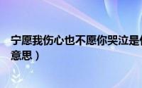 宁愿我伤心也不愿你哭泣是什么歌（宁愿我伤心歌词是什么意思）