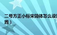 二号方正小标宋简体怎么设置（二号方正小标宋简体怎样设置）