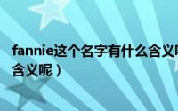 fannie这个名字有什么含义呢女孩（fannie这个名字有什么含义呢）