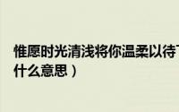 惟愿时光清浅将你温柔以待下一句（惟愿时光清浅岁月无恙什么意思）