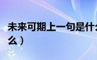 未来可期上一句是什么（脱缰野马下一句是什么）