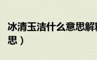 冰清玉洁什么意思解释一下（冰清玉洁什么意思）