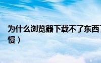 为什么浏览器下载不了东西了（为什么用浏览器下载东西很慢）