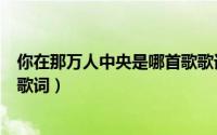 你在那万人中央是哪首歌歌词（你在那万人之上是哪首歌的歌词）