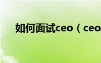 如何面试ceo（ceo亲自面试代表什么）