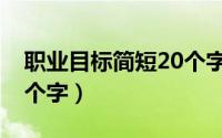 职业目标简短20个字英语（职业目标简短20个字）