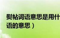 熨帖词语意思是用什么方法理解的?（熨帖词语的意思）