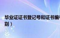 毕业证证书登记号和证书编号（毕业证证书号与登记号的区别）