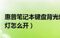 惠普笔记本键盘背光灯（惠普笔记本电脑键盘灯怎么开）