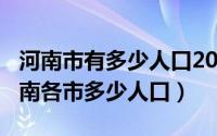 河南市有多少人口2019（2021年人口普查河南各市多少人口）