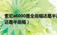 索尼a6000是全画幅还是半画幅相机（索尼a6000是全画幅还是半画幅）