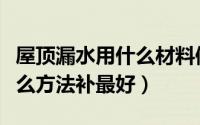 屋顶漏水用什么材料修补最好（屋顶漏水用什么方法补最好）