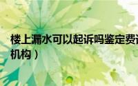 楼上漏水可以起诉吗鉴定费谁负（楼上漏水房屋鉴定找哪个机构）