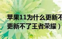 苹果11为什么更新不了游戏（为什么苹果11更新不了王者荣耀）