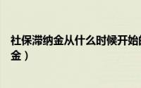 社保滞纳金从什么时候开始的（什么情况下会产生社保滞纳金）