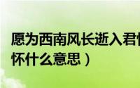 愿为西南风长逝入君怀（愿为西南风长逝入君怀什么意思）