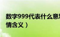 数字999代表什么意思（数字999代表什么爱情含义）