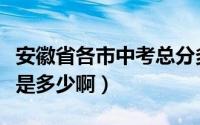 安徽省各市中考总分多少（安徽省的中考总分是多少啊）