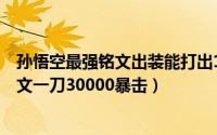 孙悟空最强铭文出装能打出10000暴击（孙悟空最强出装铭文一刀30000暴击）