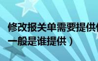 修改报关单需要提供什么资料（报关单是什么一般是谁提供）