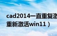 cad2014一直重复激活（cad2008一直提示重新激活win11）