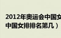 2012年奥运会中国女排冠军（2012年奥运会中国女排排名第几）