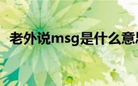 老外说msg是什么意思（msg是什么意思）