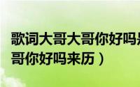 歌词大哥大哥你好吗是什么歌名（歌曲大哥大哥你好吗来历）