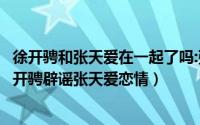 徐开骋和张天爱在一起了吗:张天爱徐开骋恋情是真的吗（徐开骋辟谣张天爱恋情）