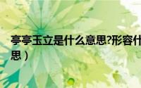 亭亭玉立是什么意思?形容什么人?（“亭亭玉立”是什么意思）