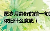 愿岁月静好的前一句是什么（愿岁月静止时光依旧什么意思）