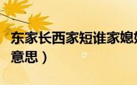 东家长西家短谁家媳妇（东家长西家短是什么意思）