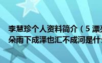 李慧珍个人资料简介（5 漂亮的李慧珍中天空留不住一片云朵雨下成泽也汇不成河是什么歌）