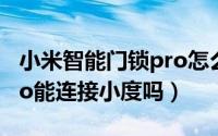 小米智能门锁pro怎么连网（小米智能门锁pro能连接小度吗）