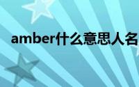 amber什么意思人名（AMBER什么意思）