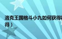 洛克王国格斗小九如何获得视频（洛克王国格斗小九如何获得）