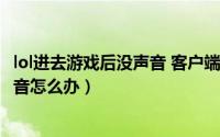 lol进去游戏后没声音 客户端有声音（LOL进入游戏后没有声音怎么办）