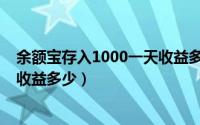 余额宝存入1000一天收益多少（支付宝余额宝存1000一天收益多少）