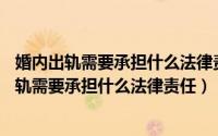 婚内出轨需要承担什么法律责任中国婚姻法第46条（婚内出轨需要承担什么法律责任）